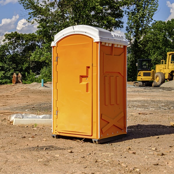 how often are the portable restrooms cleaned and serviced during a rental period in Alachua County